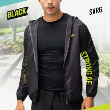 Pluto Waterproof Running Jacket for Men & Women - Jaket Lari Pria & Wanita - Baju Olahraga S Black