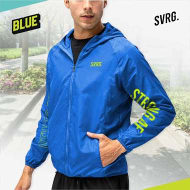 Pluto Waterproof Running Jacket for Men & Women - Jaket Lari Pria & Wanita - Baju Olahraga XXL Blue