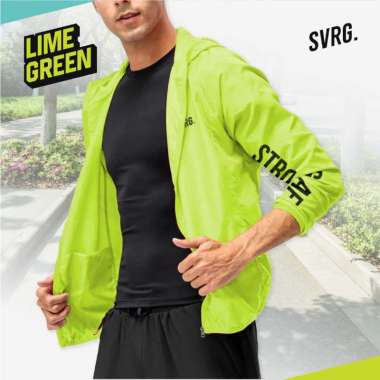 Pluto Waterproof Running Jacket for Men & Women - Jaket Lari Pria & Wanita - Baju Olahraga XL Lime G