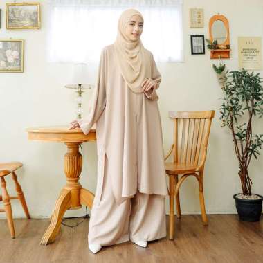 Lozy Hijab - Hanifa Tunik Set (One Set Tunik Pants Melayu) Beige