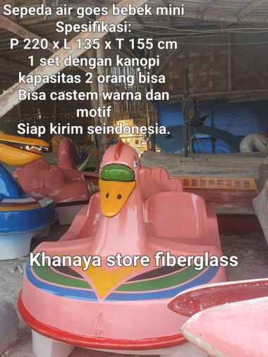 Sepeda air bebek goes mini kpsitas 2 orang,perahu bebekan fiber,sepeda air bebek termurah!