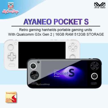 AYANEO POCKET S HANDHELD GAME CONSOLE SNAPDRAGON G3X GEN 2 16GB RAM 512GB SSD 2K 16GB + 512GB