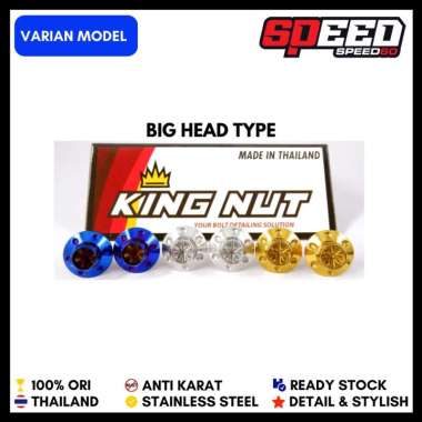 Baut Cover Tabung Shock Depan Honda CRF R L Baut Probolt Thailand Stainless King Nut Big Head Gold