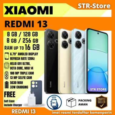 XIAOMI REDMI 13 8/256 GB ANDROID GARANSI RESMI XIAOMI REDMI 13 8/128 GB - XIAOMI REDMI 13 8/256 GB B