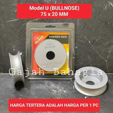 Tjap Mata batu gerinda pinggul granit 3 inch model U 75 x 20 MM marmer
