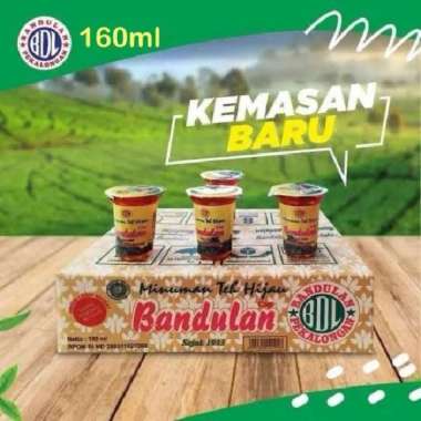 Minuman Teh Hijau Bandulan Gelas BARU 160ml per dus isi 24pcs
