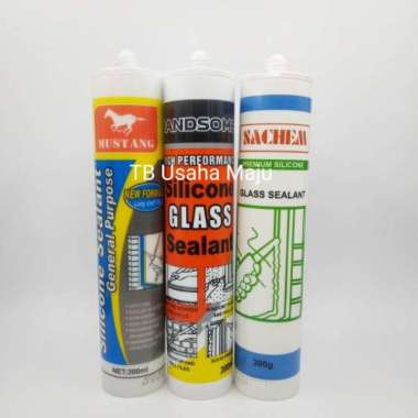 Lem Kaca / Lem Silicone SEALANT Putih, Hitam, Transparan Putih