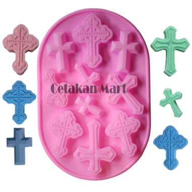 CMart Cetakan Silikon Resin Epoxy Craft DIY Salib 10 Cavity