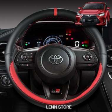 Cover Pelindung Sarung Stir Kulit Toyota Agya 2023 GR/Type G Merah