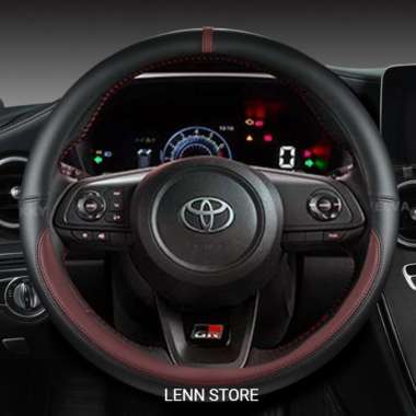 Cover Pelindung Sarung Stir Kulit Toyota Agya 2023 GR/Type G Maroon