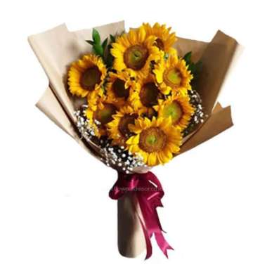 Buket Bunga Matahari Asli - Karangan Bunga Matahari Freshcut Hadiah Romantis Persahabatan - FlowerAd