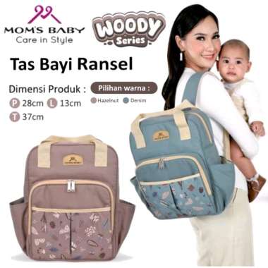 Moms Baby Tas Bayi Ransel Woody Series Denim
