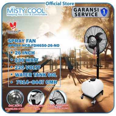 Misty Cool Spray Fan 26 inchCurved Blade Kipas embun Kipas Kabut