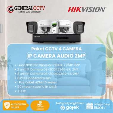 Paket IP Hikvision 4 Camera 2MP Audio Camera 1080P