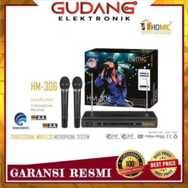 MIC MICROPHONE DOUBLE WIRELESS HOMIC HM 306 MIKROFON ORIGINAL HOMIC306 -