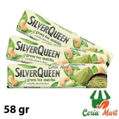 Coklat SilverQueen Matcha green tea cashew nut 65 gr cokelat bar