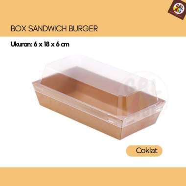 Paper Box Mika 6x18 Kotak Roti Kue Donat Bolu Kotak Kertas (10pcs) 10pcs Coklat