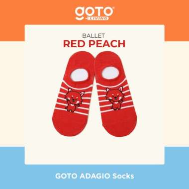 Goto Adagio Ankle Sock Kaos Kaki Pendek Semata Kaki Wanita Lucu Tebal RED PEACH