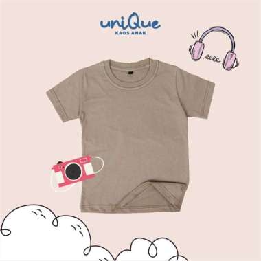 Baju Atasan Anak kaos Polos Anak Katun 30s Kaos Distro Anak L Cream