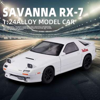 Diecast model Mazda RX7 Savanna Initial D 1/24 koleksi mainan - white white