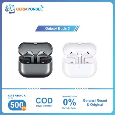 Samsung Galaxy Buds3 & Buds3 Pro Adaptive Noise Control | Garansi Resmi Buds 3 Silver