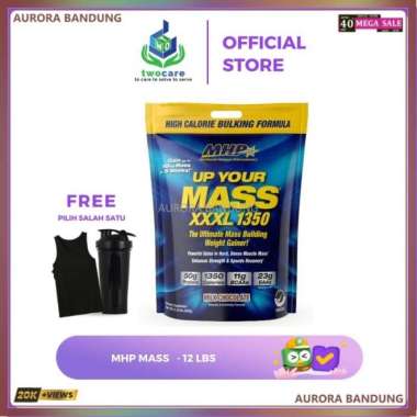 MHP Up Your Mass XXXL 1350 12 LBS 12LBS 12 LB Mass Weight Gainer BM - Coklat, Shaker Coklat