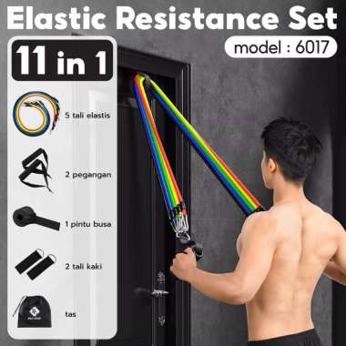 BG SPORT Resistance Bands 11 in 1 Set Tali Pembantu Fitness Gym Power Elastic Fitness Gym