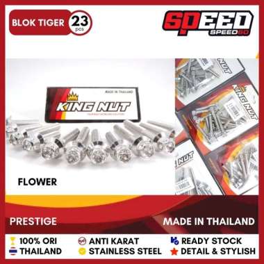 Baut Set Blok Kalter Mesin Tiger Baut Probolt Thailand Stainless King Nut Silver