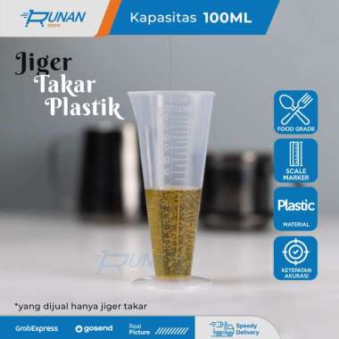 Gelas Ukur 100ml - Gelas Takar Jigger Plastik 100 ml - Measuring Cup