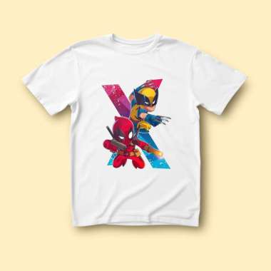 Kaos Marvel Deadpool - Wolverine 4 FatBoB premium T-shirt hitam XL