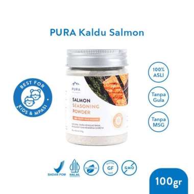 Pura Kaldu Asli | 2 Bumbu Kaldu Ayam Kampung,Sapi & Salmon (100gr), Rasa Salmon