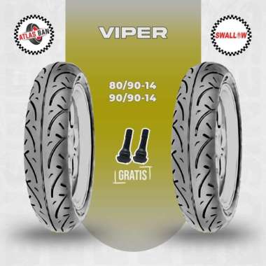 Paket Ban Tubles Motor Matic SWALLOW VIPER 80/90 - 90/90 Ring 14 Gratis Pentil