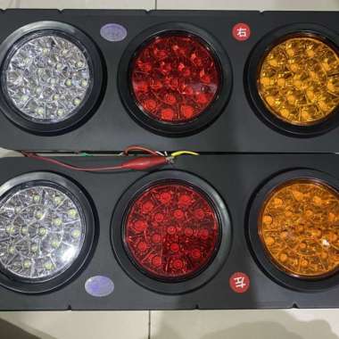 Stop Lamp Lampu Belakang Truk 24 volt Model 3 BULAT 16 LED Terbaik