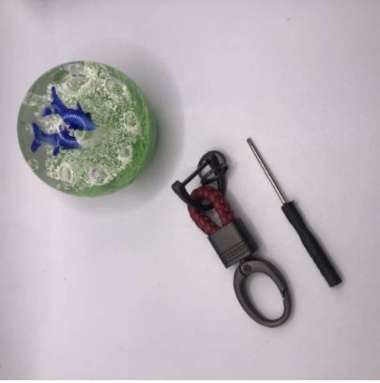 Gantungan Kunci Braided Kepang / Carabiner Besi Kulit / Pengait Remote Maroon
