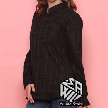 Kemeja Wanita / Baju Wanita / Kemeja Flanel Kotak-Kotak / Kemeja Wanita Lengan Panjang L WILMA 42