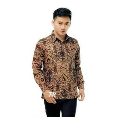 Kemeja Batik Cream Coksu Kemeja Coklat Muda Seragam Batik Cream Coklat kode f M