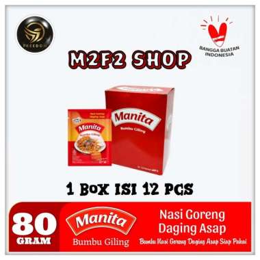 Manita Bumbu Masak Giling Instan Rempah Asli Nasi Goreng Semua Rasa Sachet - 80 gr (Kemasan 12 Pcs) 