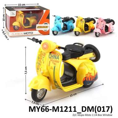 DIECAST MOTOR VESPA CLASSIC MINIATUR SCOOTER DIE CAST SKUTER ANTIK