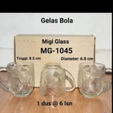6 PCS GELAS MG 1045 CANGKIR KOPI BOLA GAGANG WARUNG BELING BENING