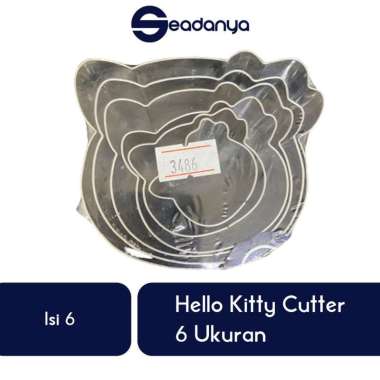 Hello Kitty Cookies Cutter 6 Ukuran Isi 6 - Alat Pemotong/Pencetak Kue/Cake/Brownies-Stainless Steel