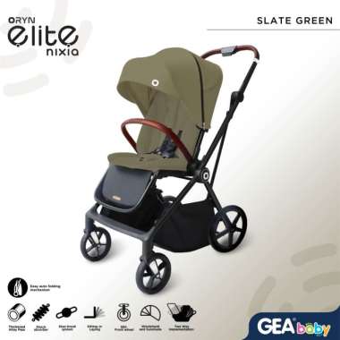 GEA Baby ORYN Elite Nixia Reversible Stroller | Kereta Dorong Bayi SLATE GREEN