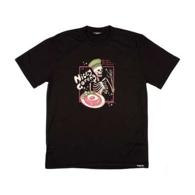 Kaos Dagadu Original Lengan Panjang Pendek Nicey Goreng - Hitam - PENDEK, L PENDEK S