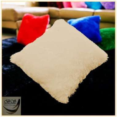 Sarung Bantal Kursi/Sofa Bulu Rasfur Polos UK 40 x 40cm dan 30 x 30cm LP 30x30cm Cream