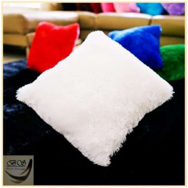 Sarung Bantal Kursi/Sofa Bulu Rasfur Polos UK 40 x 40cm dan 30 x 30cm LP 40x40cm Putih