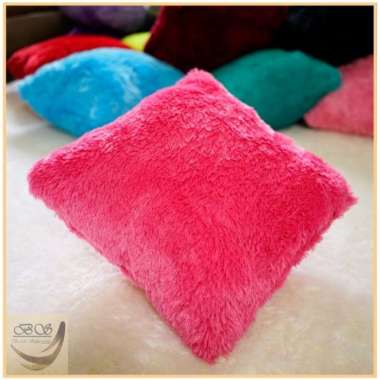 Sarung Bantal Kursi/Sofa Bulu Rasfur Polos UK 40 x 40cm dan 30 x 30cm LP 30x30cm Pink Fanta