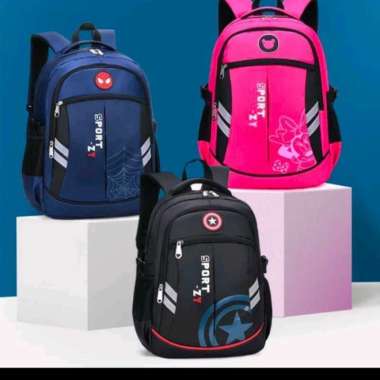 Top store/ Tas Ransel/ Anak Sekolah/ laki2/Dan/Perempuan/ TK SD SMP - Hitam pink fanta