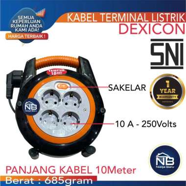 Rol Kabel Dexicon 10 Meter | Stop Kontak Colokan Listrik Terminal L4