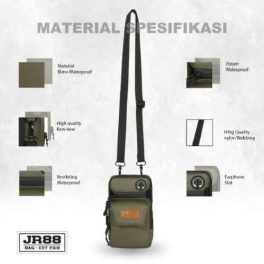 Tas Selempang Hp Mini Pria wanita Slingbag Waterproof Dompet Hp - Abu Hijau army