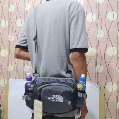 tas selempang waistbag pria TNf 2 mode - SLd tnf hitam SLD tnf abu