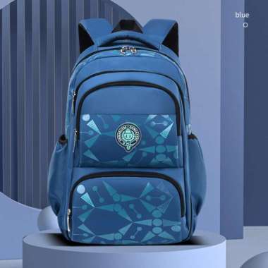 Tas Sekolah Anak Laki Laki SD SMP Waterproof Ransel Cowok Imrt Murah - Black Blue